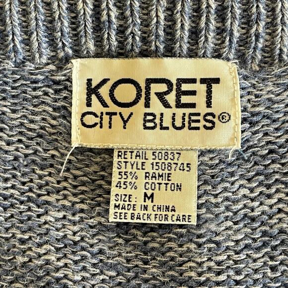 VINTAGE 90s Koret City Blues Graphic Pattern Sweater Vest Size Medium - Picture 3 of 3
